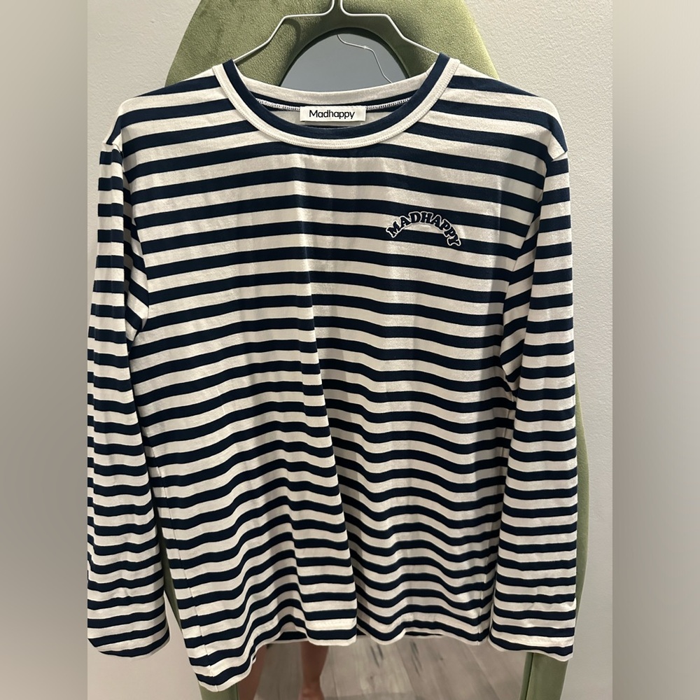 MADHAPPY COOPER STRIPED LONG SLEEVE TEE